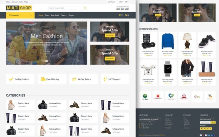 MultiShop Responsive Online Shop Website Template