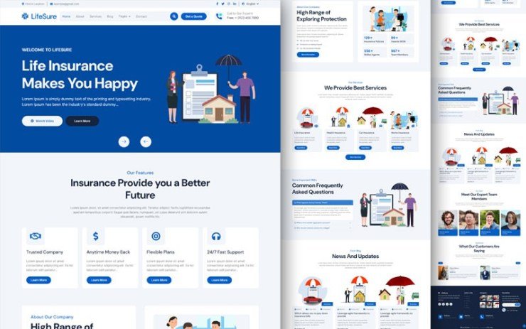 LifeSure Life Insurance Company Website Template